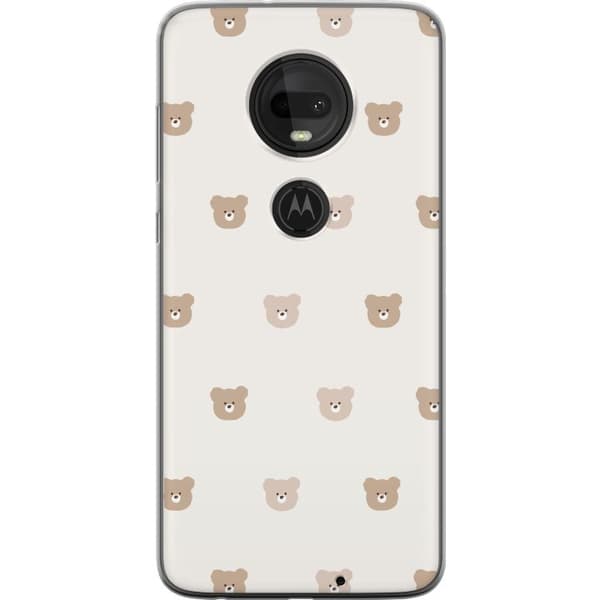 Motorola Moto G7 Gennemsigtig cover Teddybaggrund - søde teddybjørne mod en blød baggrund