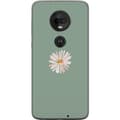 Miniatyrbilde 1 av 3: Motorola Moto G7 Gjennomsiktig deksel Grønn Minimalblomst - stilren blomst på grønn bakgrunn