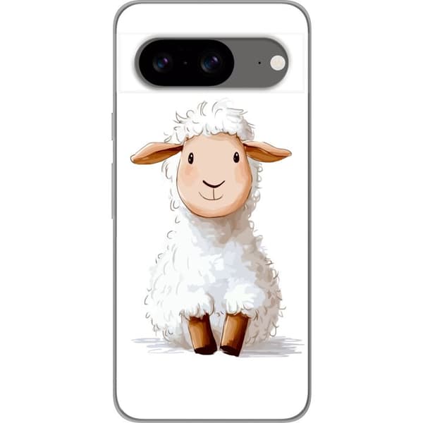 Google Pixel 8 Gennemsigtig cover Sødt Lamm - tegneseriestil til børn og babyprodukter
