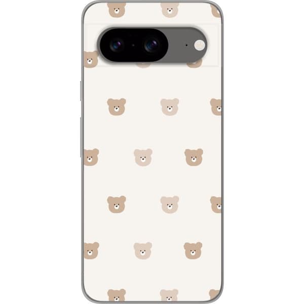 Google Pixel 8 Gennemsigtig cover Teddybaggrund - søde teddybjørne mod en blød baggrund