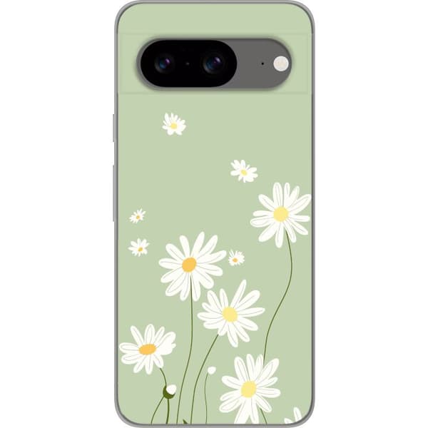 Google Pixel 8 Genomskinligt Skal Prästkragar – blommigt mönster i svensk sommarstil