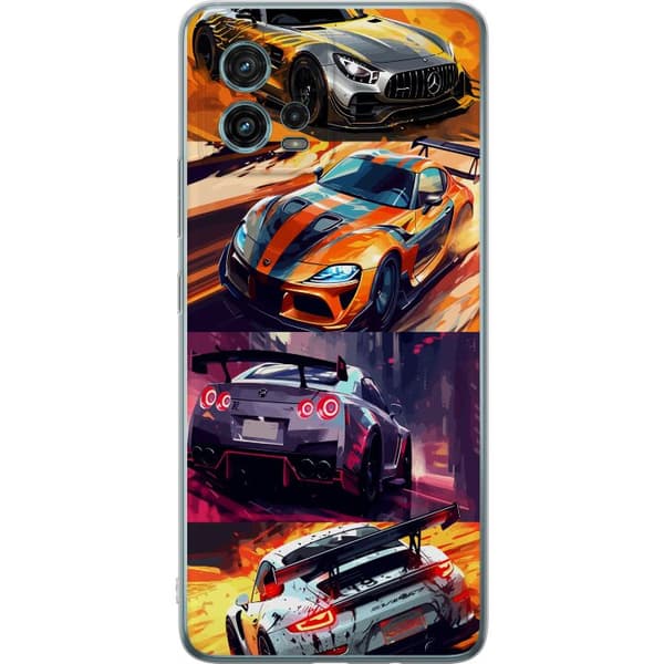 Motorola Moto G72 Läpinäkyvä kuori Ralli kuume - vauhdikas teema ralliautoilla