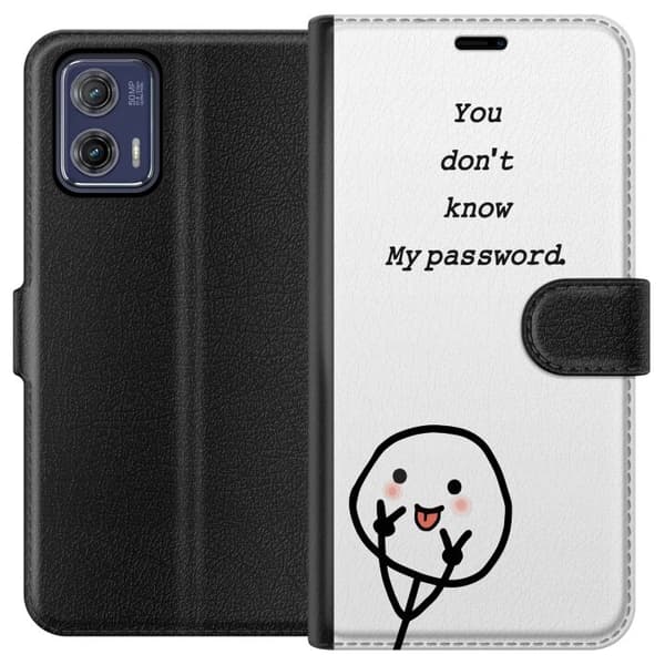 Motorola Moto G73 Plånboksfodral You Don’t Know My Password – edgy textmotiv med attityd