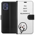 Miniatyrbild 1 av 3: Motorola Moto G73 Plånboksfodral You Don’t Know My Password – edgy textmotiv med attityd