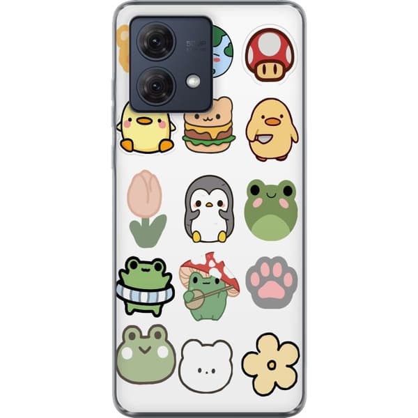 Motorola Moto G84 Genomskinligt Skal Kawaii Friends – söta figurer i japansk stil
