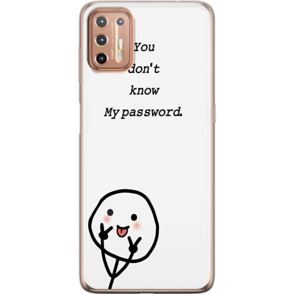 Motorola Moto G9 Plus Genomskinligt Skal You Don’t Know My Password – edgy textmotiv med attityd