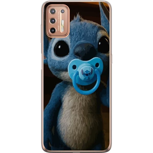 Motorola Moto G9 Plus Genomskinligt Skal Stitch & Napp – babytema med söt karaktär