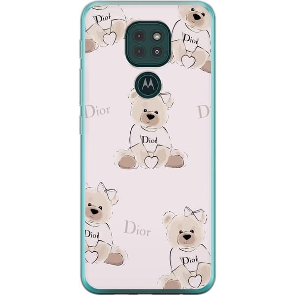 Motorola Moto G9 Play Läpinäkyvä kuori Teddy Dior Vibes - ylellinen nalle muotityyliin