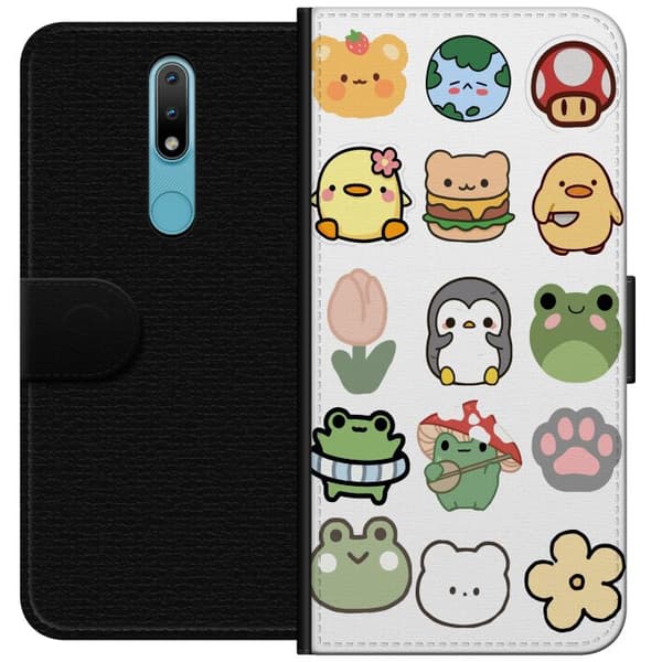 Nokia 2.4 Lompakkokotelo Kawaii Friends