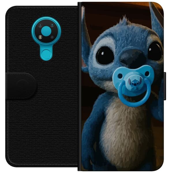 Nokia 3.4 Lommeboketui Stitch & Napp - babytema med søt karakter