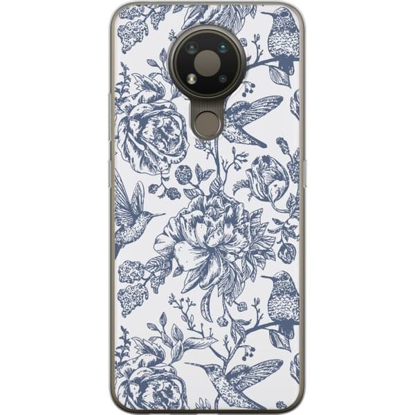 Nokia 3.4 Läpinäkyvä kuori Kukat & Linnut - Romanttinen Vintage-tyylinen Kuviointi