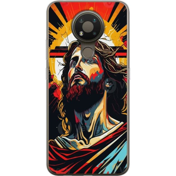 Nokia 3.4 Läpinäkyvä kuori Jeesus ja Kortti - uskonnollinen motiivi syvällä symboliikalla