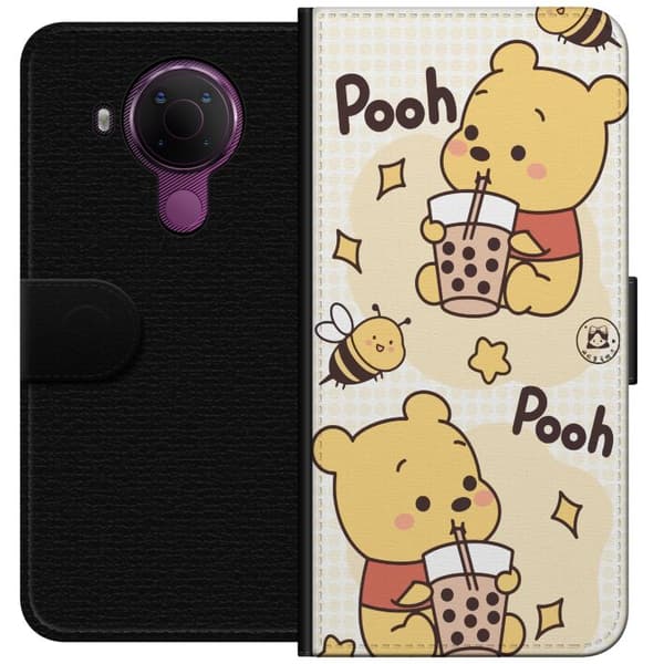 Nokia 5.4 Lompakkokotelo Nalle Pooh - klassinen karhumotiivi uudessa tulkinnassa