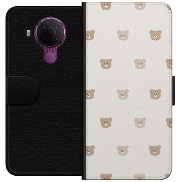 Nokia 5.4 Lommeboketui Teddybakgrunn - søte teddybjørner mot en myk bakgrunn