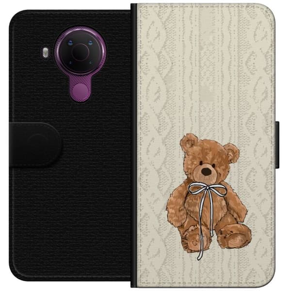 Nokia 5.4 Plånboksfodral Liten Nalle – klassisk nalle i enkel design