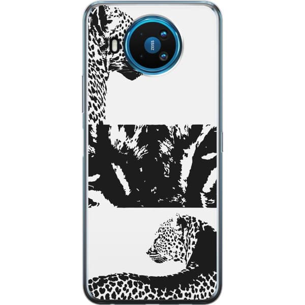 Nokia 8.3 5G Läpinäkyvä kuori Leopard Faces