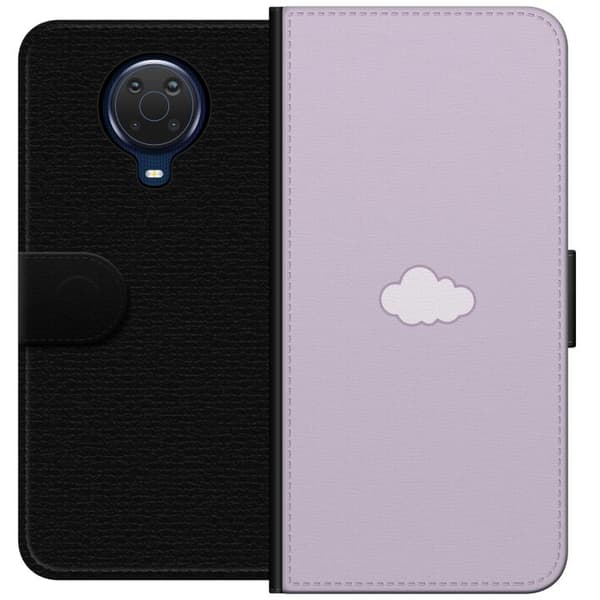 Nokia G20 Plånboksfodral Lila Moln – minimalistiskt moln på lila bakgrund