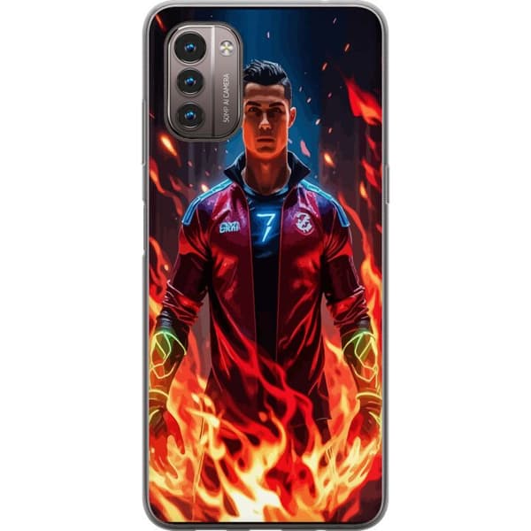 Nokia G21 Gjennomsiktig deksel Ronaldo Inferno - fotballhelt i flammer