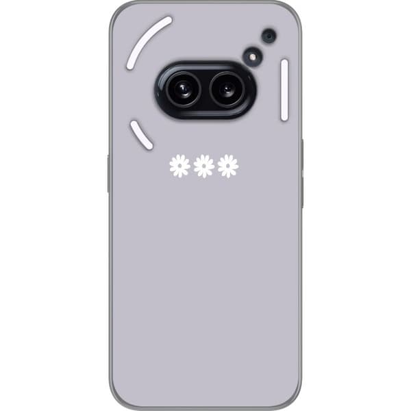 Nothing Phone (2a) Genomskinligt Skal Lila Blomminimalism – stilrent blommotiv på lila bakgrund