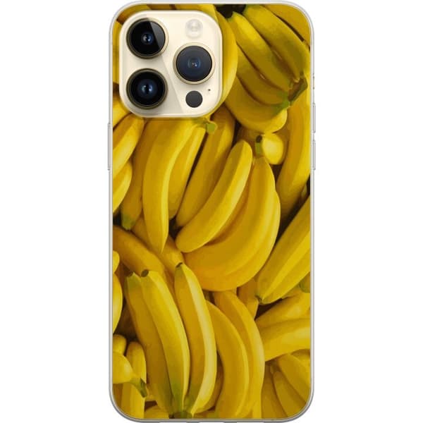 Apple iPhone 14 Pro Max Gennemsigtig cover Banan mønster