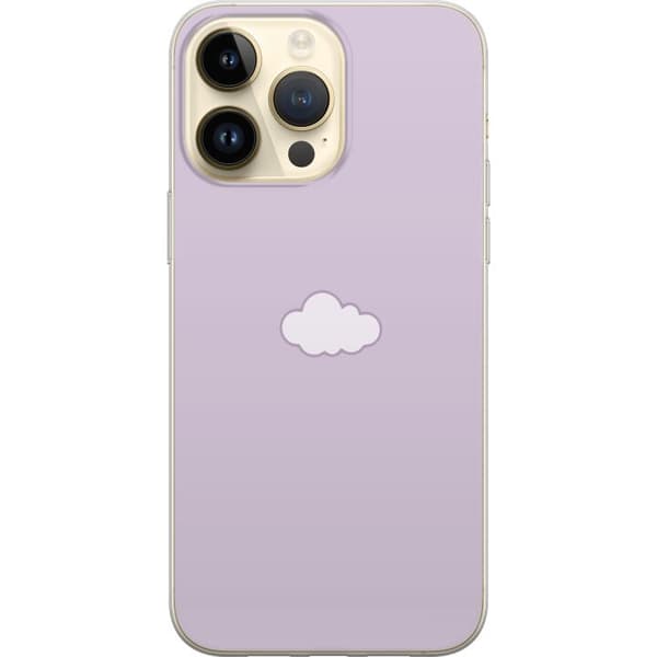Apple iPhone 14 Pro Max Gjennomsiktig deksel Lilla Sky - minimalistisk sky på en lilla bakgrunn
