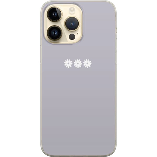 Apple iPhone 14 Pro Max Gjennomsiktig deksel Lilla Blomminimalisme - stilig blomstermotiv på lilla bakgrunn
