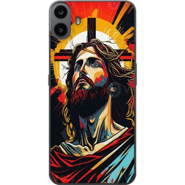 Nothing CMF Phone 1 Genomskinligt Skal Jesus & Kort – religiöst motiv med djup symbolik