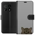 Miniatyrbilde 1 av 3: OnePlus 10 Pro Lommeboketui Grå Kattblikk - stilren katte design med grå bakgrunn
