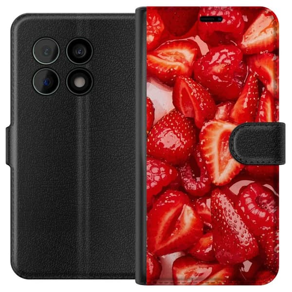 OnePlus 10 Pro Lommeboketui Jordbærmønster - søtt motiv med sommerfølelse