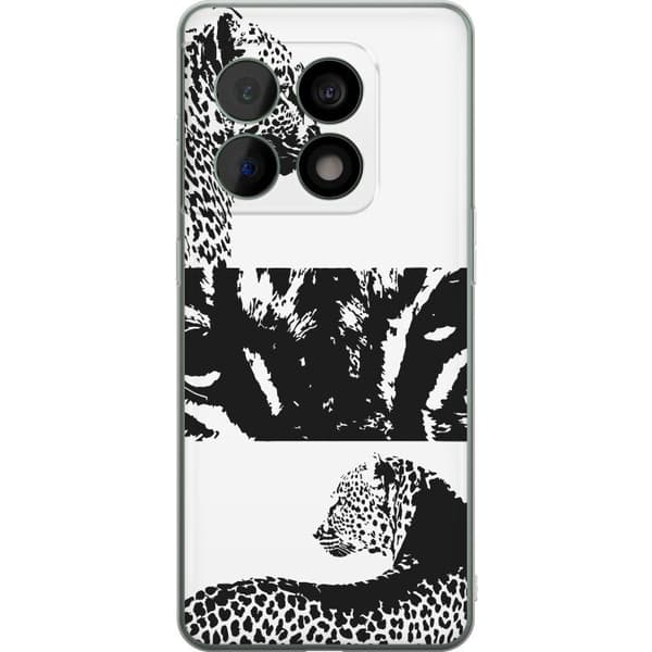 OnePlus 10 Pro Genomskinligt Skal Leopard Faces – trendigt mönster med leopardansikten