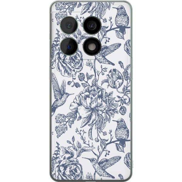 OnePlus 10 Pro Gjennomsiktig deksel Blomster & Fugler - Romantiskt Vintage-stil Mønster
