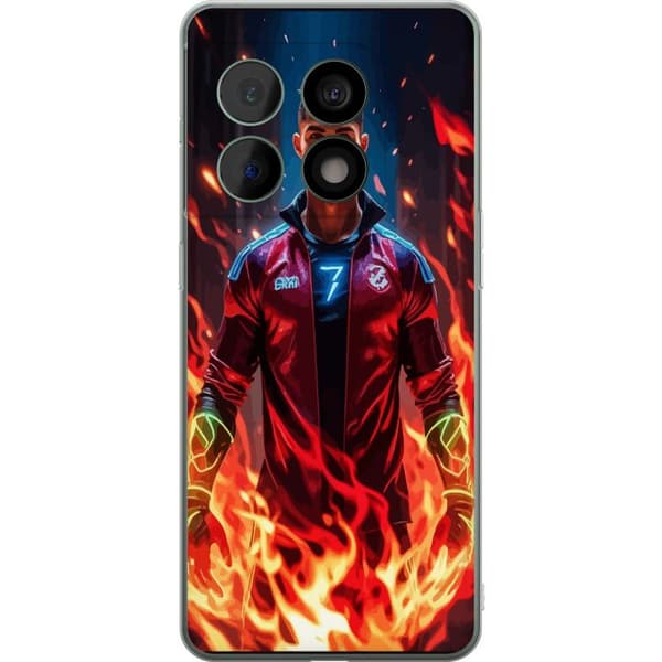 OnePlus 10 Pro Genomskinligt Skal Ronaldo Inferno – fotbollshjälte i eldflammor