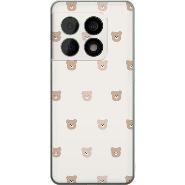OnePlus 10 Pro Genomskinligt Skal Teddy Background – gulliga nallar mot mjuk bakgrund