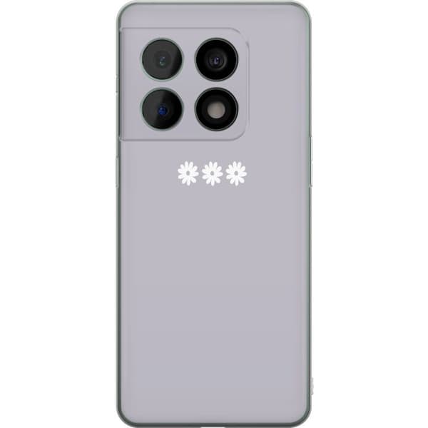 OnePlus 10 Pro Genomskinligt Skal Lila Blomminimalism – stilrent blommotiv på lila bakgrund