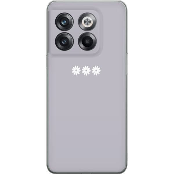 OnePlus 10T Läpinäkyvä kuori Lila Blomminimalismi - tyylikäs kukkakuva lila taustalla