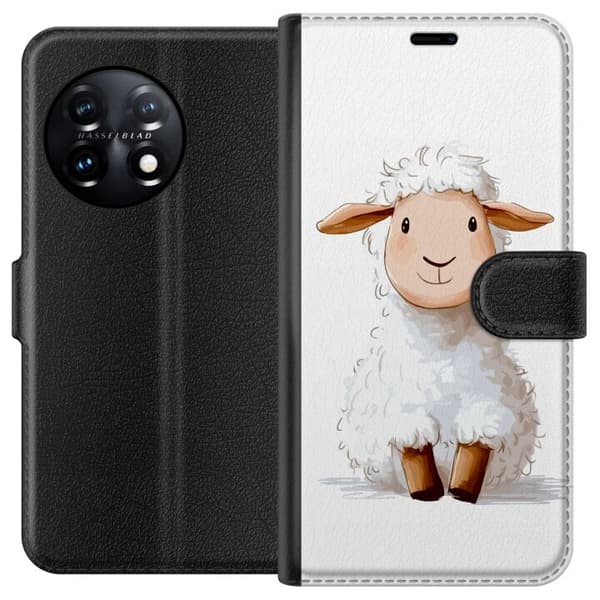 OnePlus 11 Tegnebogsetui Sødt Lamm - tegneseriestil til børn og babyprodukter