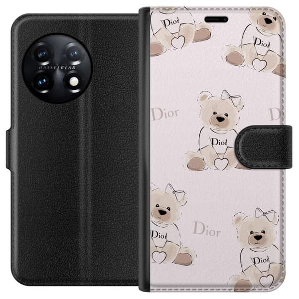 OnePlus 11 Tegnebogsetui Teddy Dior Vibes - luksuriøs bamse i modetil