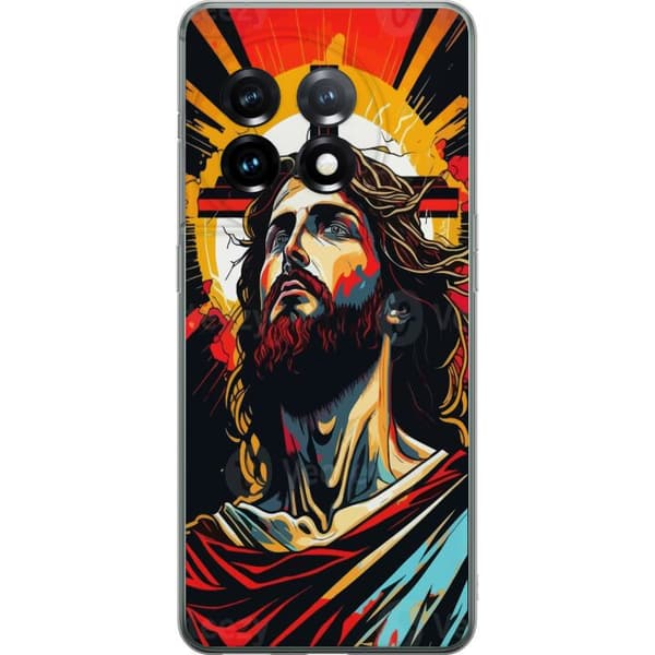 OnePlus 11 Gjennomsiktig deksel Jesus & Kort - religiøst motiv med dyp symbolikk