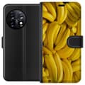 Miniatyrbild 1 av 3: OnePlus 11R Plånboksfodral Banana Pattern – lekfullt mönster med gula bananer