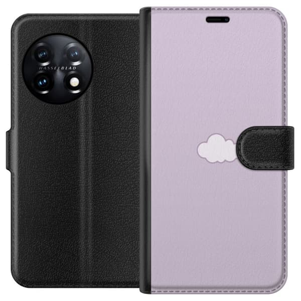 OnePlus 11R Plånboksfodral Lila Moln – minimalistiskt moln på lila bakgrund