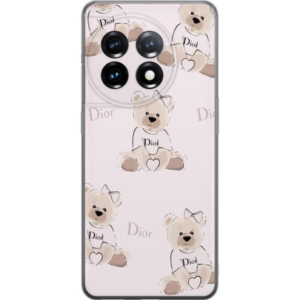 OnePlus 11R Läpinäkyvä kuori Teddy Dior Vibes - ylellinen nalle muotityyliin