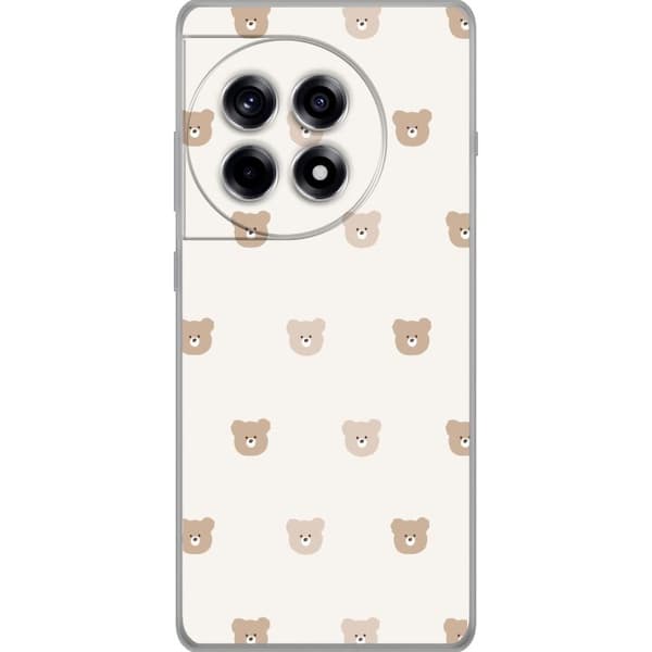 OnePlus 12R Läpinäkyvä kuori Teddy-tausta - söpöt teddykarhut pehmeällä taustalla