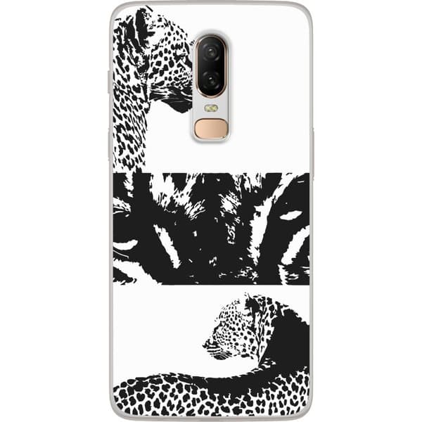 OnePlus 6 Genomskinligt Skal Leopard Faces – trendigt mönster med leopardansikten