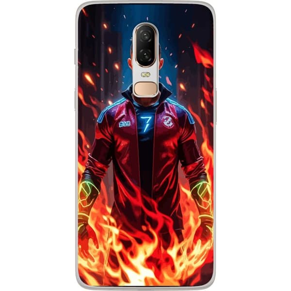 OnePlus 6 Genomskinligt Skal Ronaldo Inferno – fotbollshjälte i eldflammor