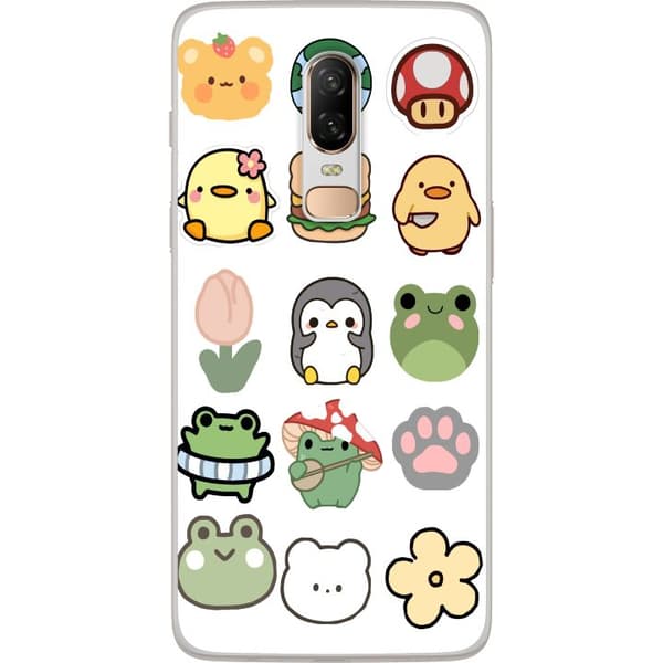 OnePlus 6 Genomskinligt Skal Kawaii Friends – söta figurer i japansk stil