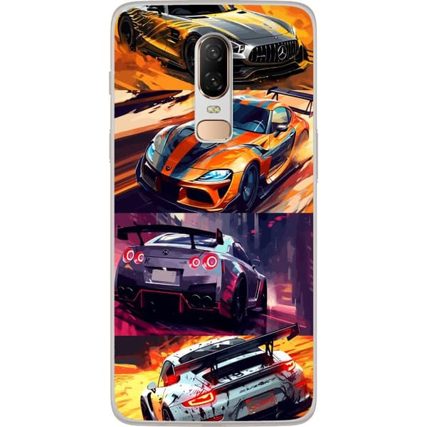 OnePlus 6 Genomskinligt Skal Rally Fever – fartfyllt motiv med rallybilar