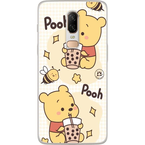 OnePlus 6 Genomskinligt Skal Nalle Pooh Style – klassiskt björnmotiv i ny tolkning