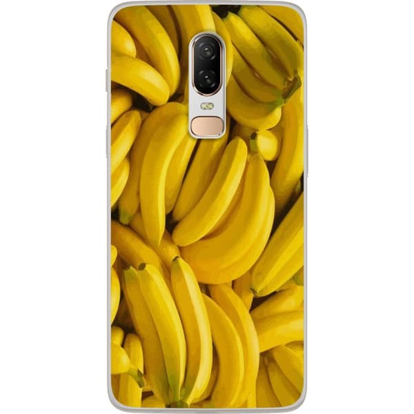 OnePlus 6 Genomskinligt Skal Banana Pattern – lekfullt mönster med gula bananer