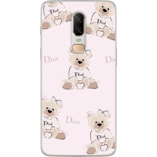 OnePlus 6 Gennemsigtig cover Teddy Dior Vibes - luksuriøs bamse i modetil