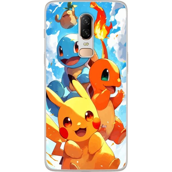 OnePlus 6 Gennemsigtig cover Pocket Creatures - inspireret af Pokémon uden at nævne navnet